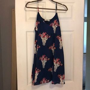 Navy Skull Dress with Pockets